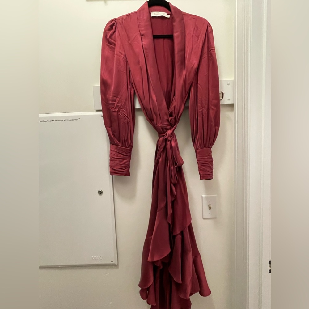ZIMMERMAN Midi Silk Wrap Dress; Size 3 (10 US) VERY GOOD CONDITION